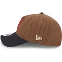 brazowa-i-granatowa-regulowana-czapka-z-daszkiem-9twenty-a-frame-wool-pinstripe-atlanta-braves-mlb-new-era