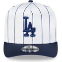 biala-i-niebieska-zakrzywiona-czapka-snapback-9fifty-a-frame-satin-pinstripe-los-angeles-dodgers-mlb-new-era
