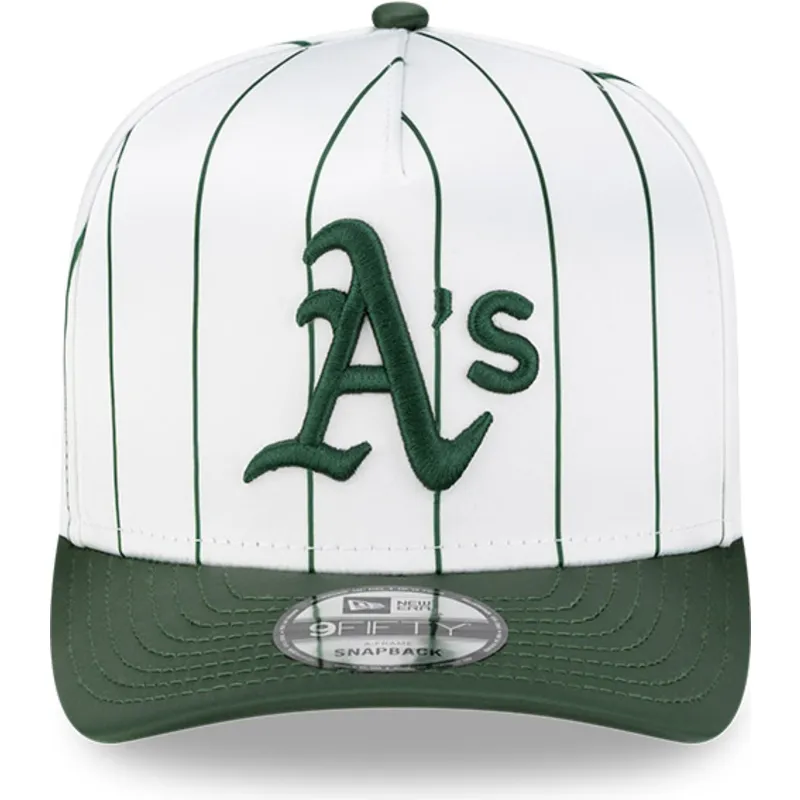 biala-i-zielona-zakrzywiona-czapka-snapback-9fifty-a-frame-satin-pinstripe-oakland-athletics-mlb-new-era