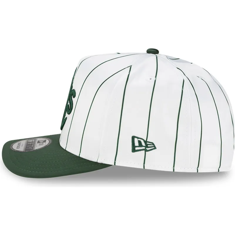biala-i-zielona-zakrzywiona-czapka-snapback-9fifty-a-frame-satin-pinstripe-oakland-athletics-mlb-new-era