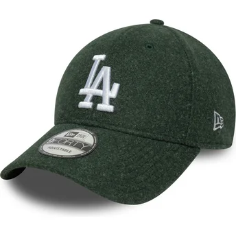 Zielona czapka z zakrzywionym daszkiem snapback 9FORTY Melton Wool Los Angeles Dodgers MLB od New Era