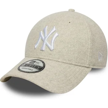 Czapka z daszkiem beżowa snapback 9FORTY Melton Wool New York Yankees MLB New Era