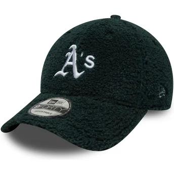 Zielona zakrzywiona czapka regulowana 9FORTY Winter Borg Oakland Athletics MLB od New Era