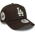 brazowa-czapka-z-daszkiem-snapback-9forty-e-frame-side-patch-los-angeles-dodgers-mlb-new-era