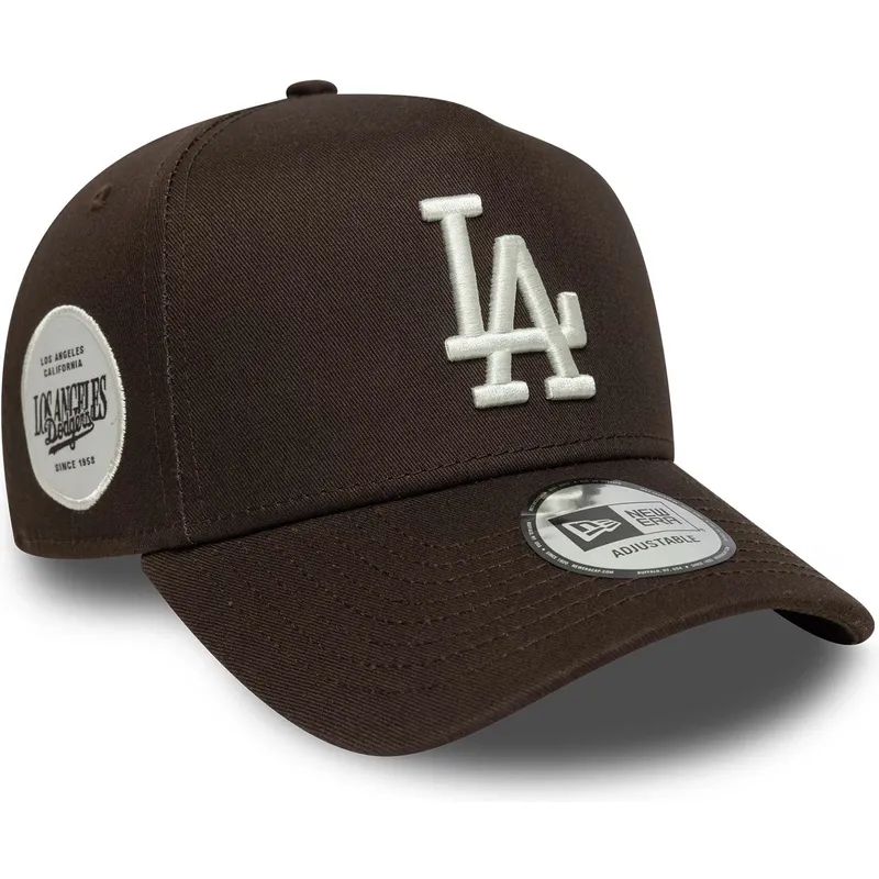 brazowa-czapka-z-daszkiem-snapback-9forty-e-frame-side-patch-los-angeles-dodgers-mlb-new-era