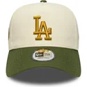 bezowo-zielona-czapka-z-daszkiem-snapback-9forty-e-frame-world-series-patch-los-angeles-dodgers-mlb-marki-new-era