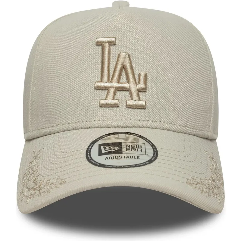 bezowa-czapka-z-zakrzywionym-daszkiem-snapback-z-bezowym-logo-9forty-e-frame-tonal-icon-los-angeles-dodgers-mlb-new-era