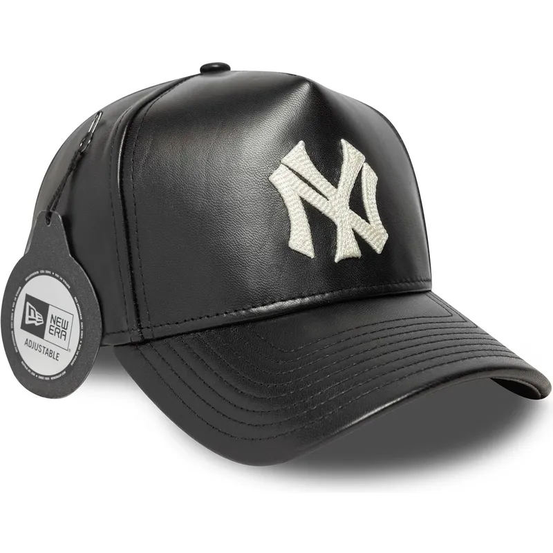 czarna-regulowana-czapka-z-daszkiem-9forty-e-frame-img-leather-new-york-yankees-mlb-new-era