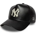 czarna-regulowana-czapka-z-daszkiem-9forty-e-frame-img-leather-new-york-yankees-mlb-new-era