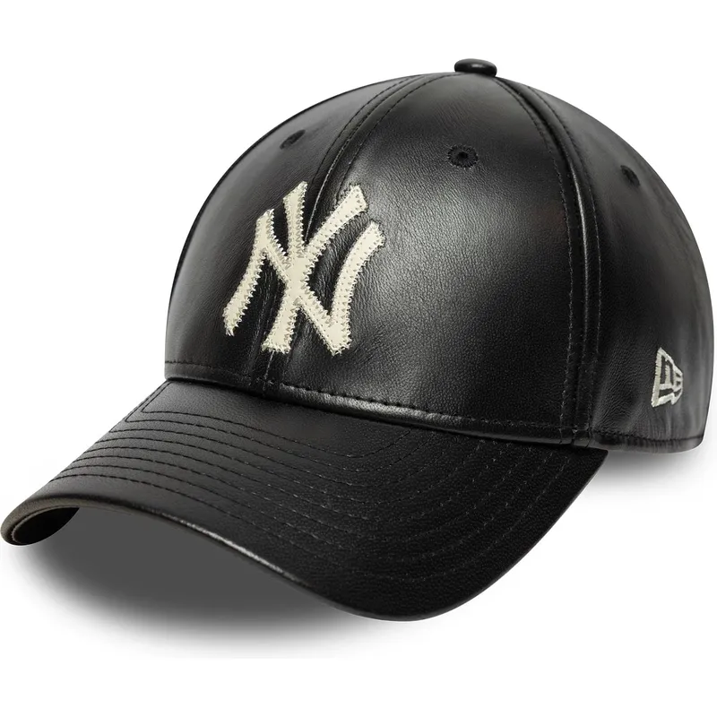 czarna-regulowana-czapka-z-zakrzywionym-daszkiem-9forty-m-crown-img-leather-new-york-yankees-mlb-new-era