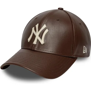 Brązowa regulowana czapka z daszkiem 9FORTY M-Crown Img Leather New York Yankees MLB New Era