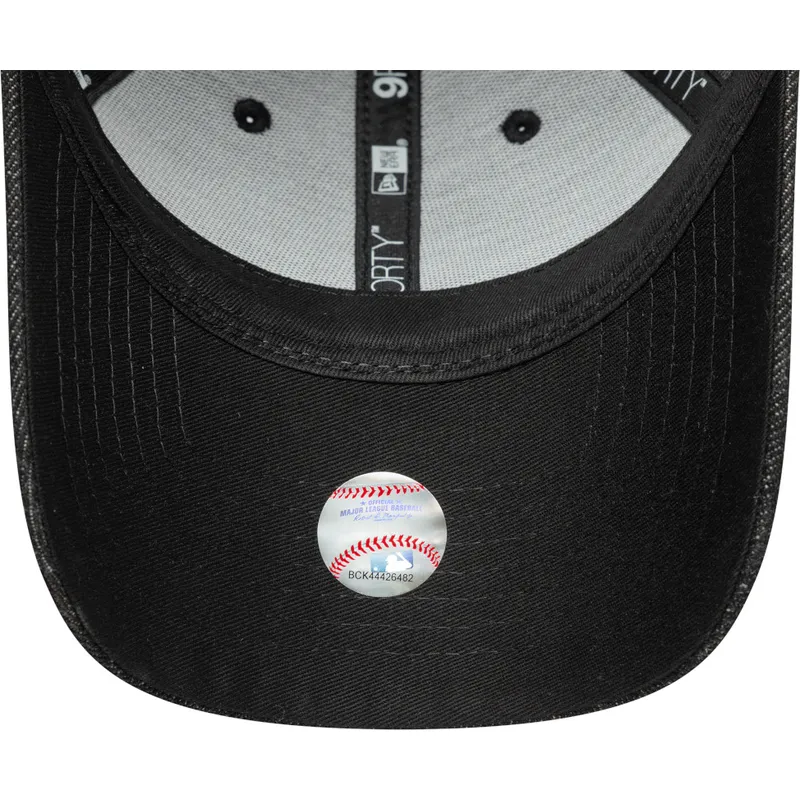 czarna-regulowana-czapka-z-daszkiem-dla-kobiet-9forty-sequin-denim-los-angeles-dodgers-mlb-new-era