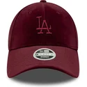 regulowana-bordowa-czapka-z-zakrzywionym-daszkiem-dla-kobiet-9forty-velour-los-angeles-dodgers-mlb-new-era