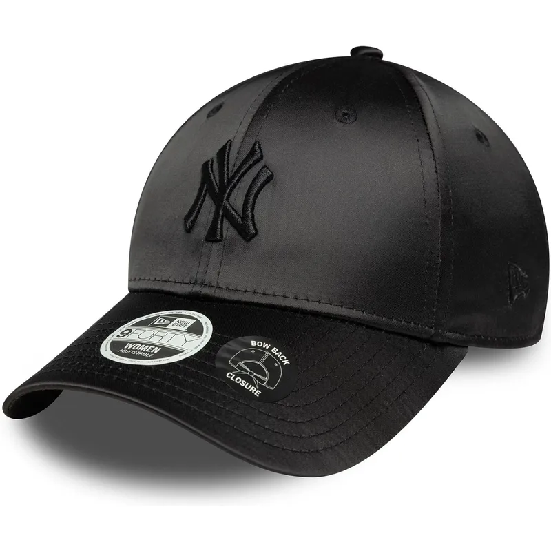 czarna-regulowana-czapka-z-daszkiem-dla-kobiet-z-czarnym-logo-9forty-satin-bow-back-new-york-yankees-mlb-new-era