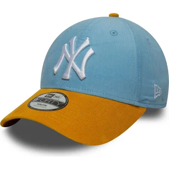 Regulowana niebiesko-brązowa czapka z zakrzywionym daszkiem dla chłopca 9FORTY Cord New York Yankees MLB od New Era