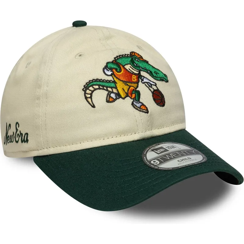 czapka-z-daszkiem-bezowo-zielona-regulowana-dla-chlopca-9twenty-mascot-new-era