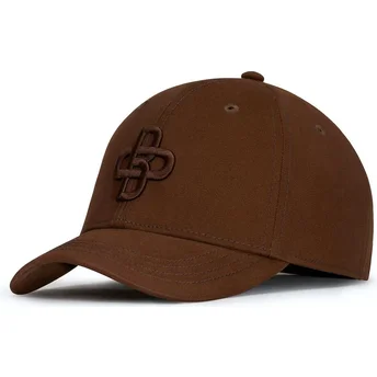 Regulowana brązowa czapka z zakrzywionym daszkiem z brązowym logo Baseball Peach OBL061 od Oblack