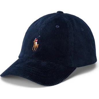 Granatowa czapka z daszkiem regulowana Classic Sport Corduroy od Polo Ralph Lauren