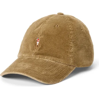 Regulowana jasnobrązowa czapka z daszkiem Classic Sport Corduroy od Polo Ralph Lauren