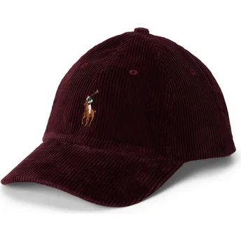 Czapka z daszkiem bordowa regulowana Classic Sport Corduroy od Polo Ralph Lauren