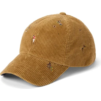 Brązowa czapka z daszkiem regulowana Classic Sport Duck Corduroy od Polo Ralph Lauren