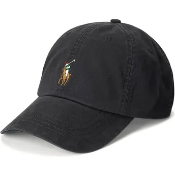 Czarna zakrzywiona czapka regulowana Classic Sport Stretch Cotton Twill od Polo Ralph Lauren