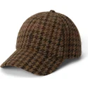 brazowa-regulowana-czapka-z-daszkiem-checked-wool-tweed-od-polo-ralph-lauren