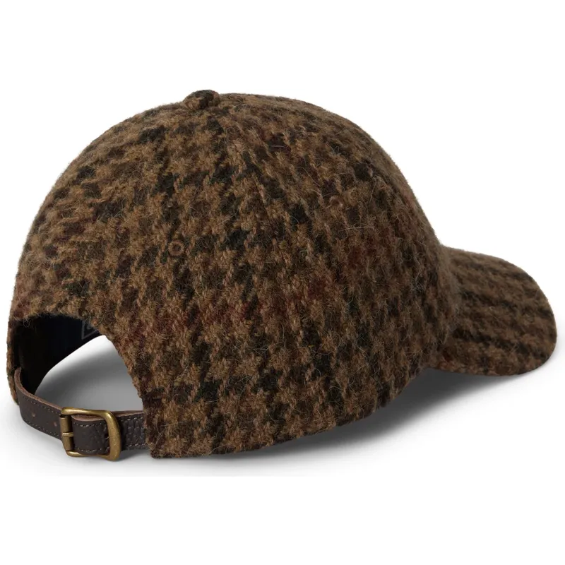 brazowa-regulowana-czapka-z-daszkiem-checked-wool-tweed-od-polo-ralph-lauren