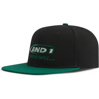Czarna i zielona czapka snapback z płaskim daszkiem Graffiti Logo AND1