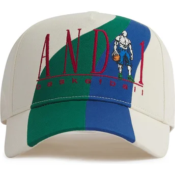 Beżowa czapka z zakrzywionym daszkiem snapback Retro Logo Colour Block od AND1