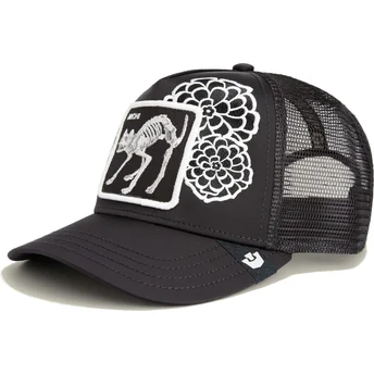 Czarna czapka trucker z kotem Dia De Michi Dia De Los Muertos The Farm od Goorin Bros.