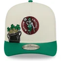 bezowo-zielona-zakrzywiona-czapka-snapback-9fifty-a-frame-precurved-hardwood-classics-boston-celtics-nba-new-era