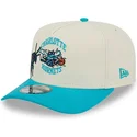 bezowo-niebieska-zakrzywiona-czapka-snapback-9fifty-a-frame-precurved-hardwood-classics-charlotte-hornets-nba-new-era