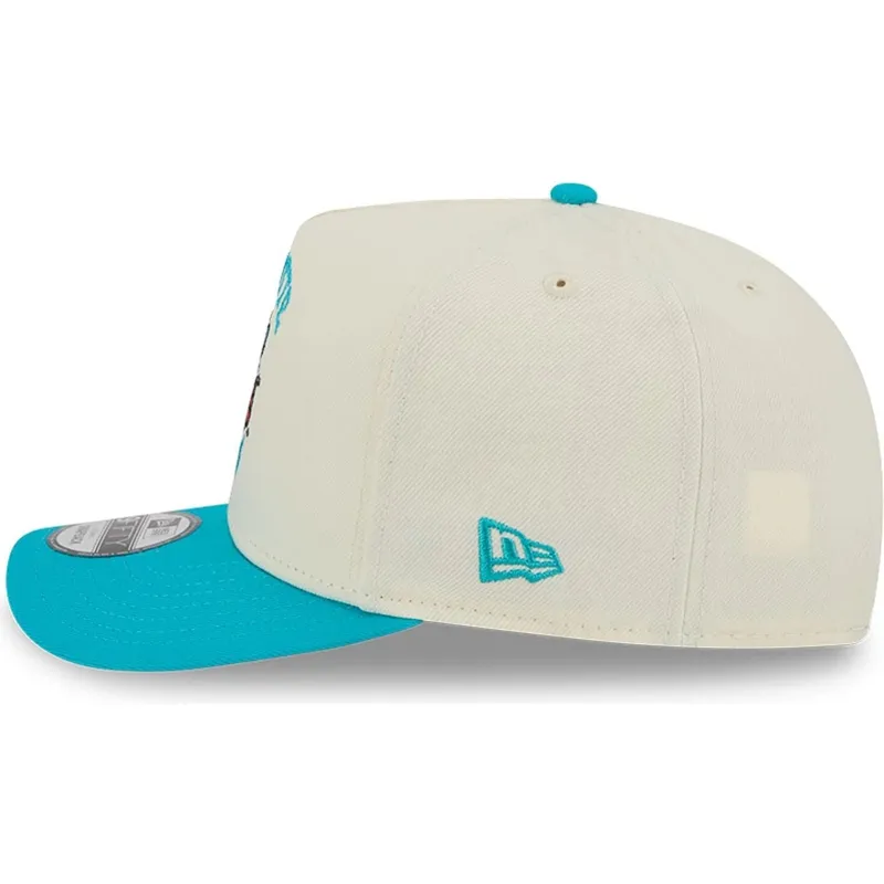 bezowo-niebieska-zakrzywiona-czapka-snapback-9fifty-a-frame-precurved-hardwood-classics-charlotte-hornets-nba-new-era