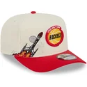 bezowo-czerwona-czapka-z-daszkiem-typu-snapback-9fifty-a-frame-precurved-hardwood-classics-houston-rockets-nba-marki-new-era