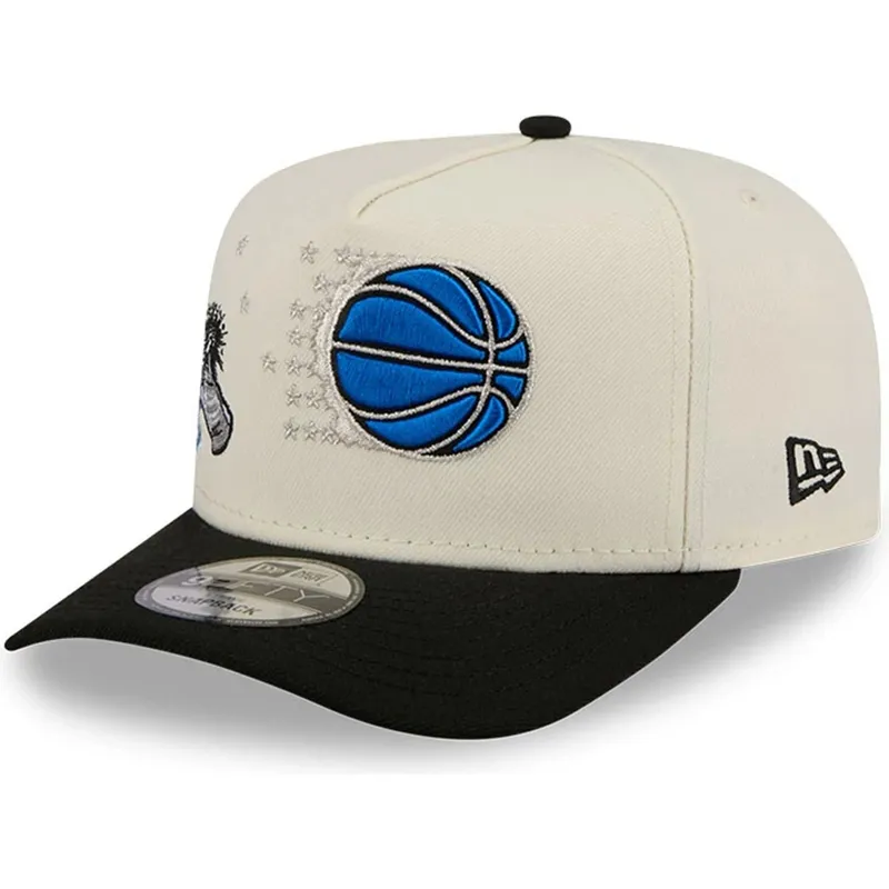 bezowo-czarna-zakrzywiona-czapka-snapback-9fifty-a-frame-precurved-hardwood-classics-orlando-magic-nba-new-era