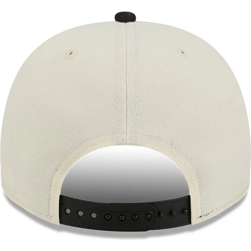 bezowo-czarna-zakrzywiona-czapka-snapback-9fifty-a-frame-precurved-hardwood-classics-toronto-raptors-nba-new-era