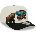 bezowo-czarna-zakrzywiona-czapka-snapback-9fifty-a-frame-precurved-hardwood-classics-vancouver-grizzlies-nba-new-era