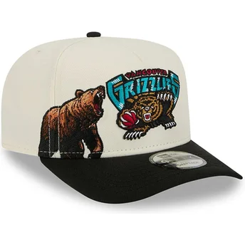 Beżowo-czarna zakrzywiona czapka snapback 9FIFTY A Frame Precurved Hardwood Classics Vancouver Grizzlies NBA New Era