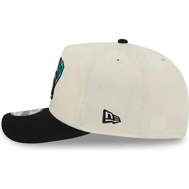 bezowo-czarna-zakrzywiona-czapka-snapback-9fifty-a-frame-precurved-hardwood-classics-vancouver-grizzlies-nba-new-era