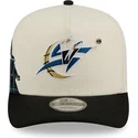 bezowo-czarna-zakrzywiona-czapka-snapback-9fifty-a-frame-precurved-hardwood-classics-washington-wizards-nba-new-era