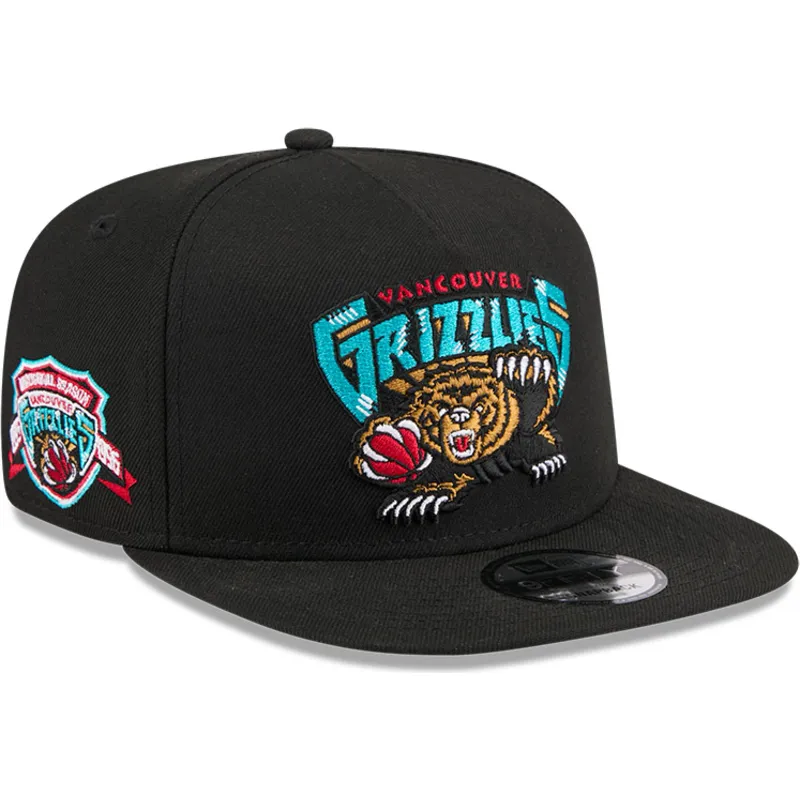czarna-plaska-czapka-snapback-9fifty-a-frame-hardwood-classics-vancouver-grizzlies-nba-new-era