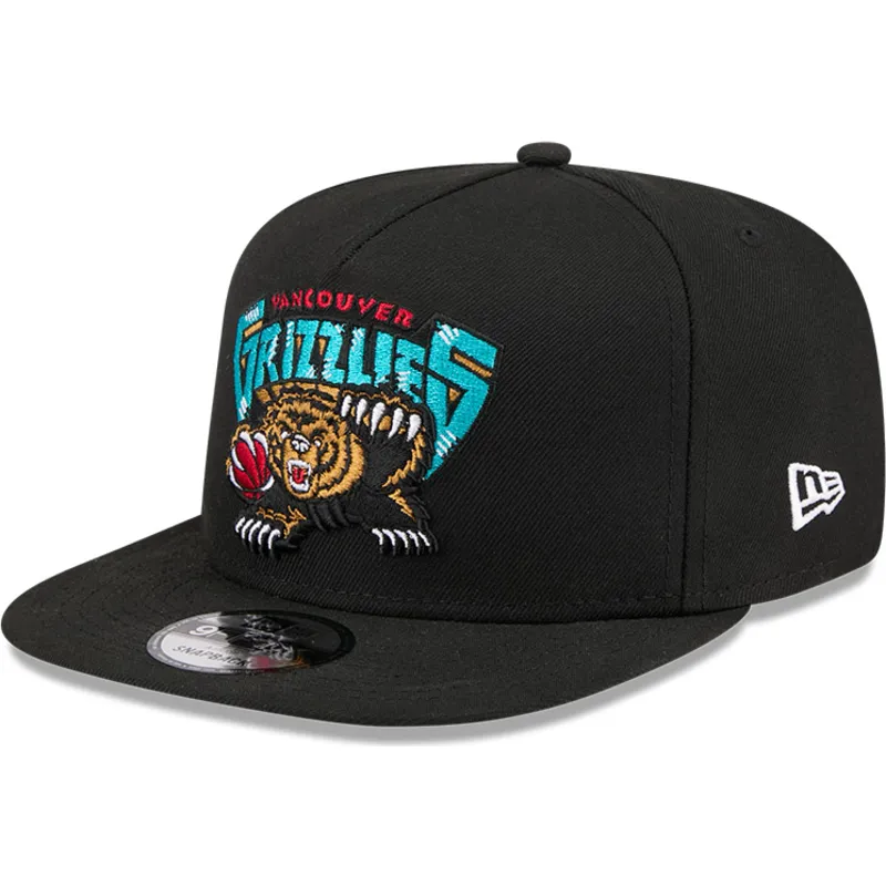 czarna-plaska-czapka-snapback-9fifty-a-frame-hardwood-classics-vancouver-grizzlies-nba-new-era