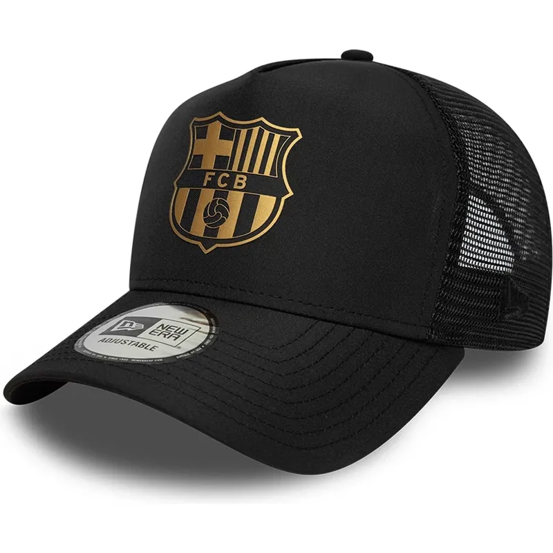 czarna-czapka-trucker-fc-barcelona-laliga-a-frame-gold-od-new-era