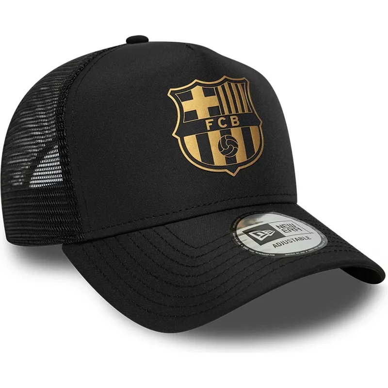 czarna-czapka-trucker-fc-barcelona-laliga-a-frame-gold-od-new-era