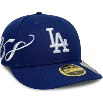 Niebieska dopasowana czapka z zakrzywionym daszkiem 59FIFTY Low Profile Precurved Est Script Los Angeles Dodgers MLB New Era