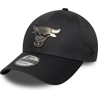 Szara czapka z zakrzywionym daszkiem snapback 9FORTY Metallic Chicago Bulls NBA New Era
