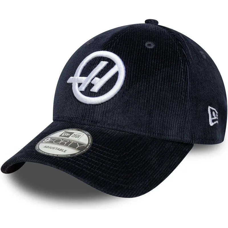 new-era-curved-brim-9forty-cord-haas-f1-team-formula-1-navy-blue-adjustable-cap