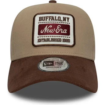 Brązowa regulowana czapka z daszkiem 9FORTY E Frame Patch Suede New Era