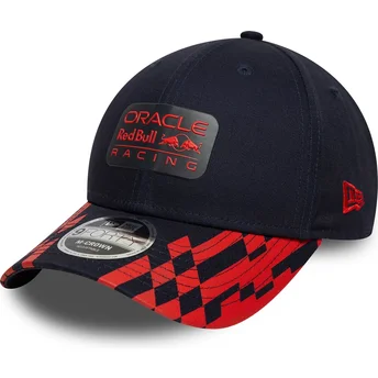 Granatowo-czerwona czapka z zakrzywionym daszkiem snapback 9FORTY M-Crown Visor Print Red Bull Racing Formula 1 New Era